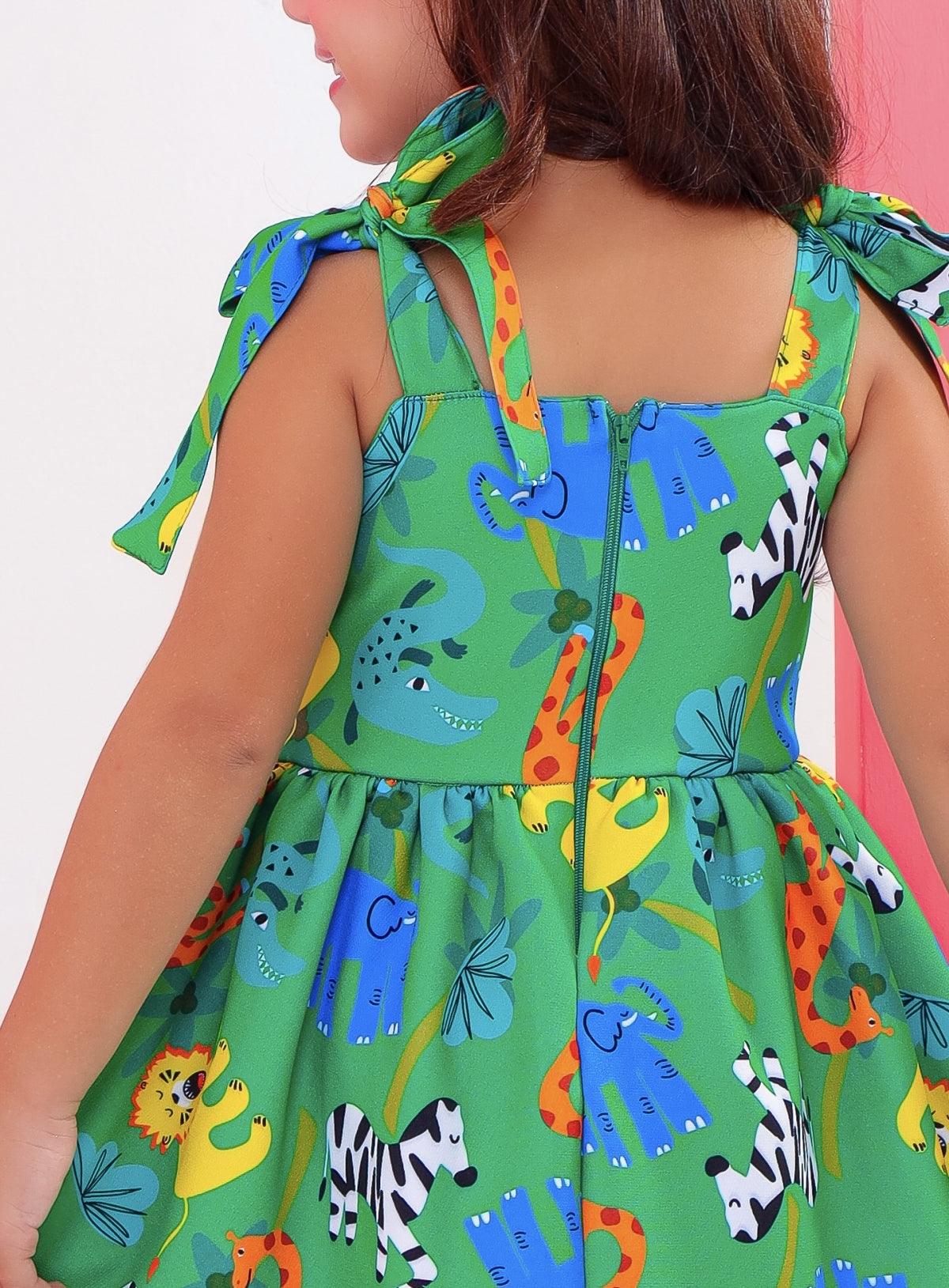 Midi Dress Animals Tailoring for Girls, Ages 2-6 – Stylish and Comfortable, Perfect for Any Occasion - Rainbow Kids Colors