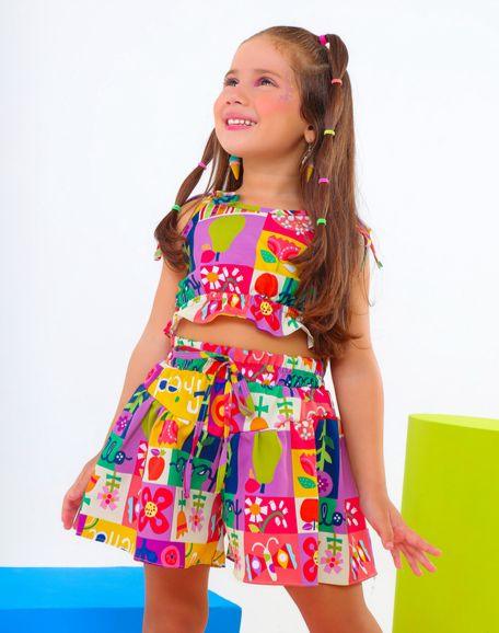 Cropped Friends Set for Girls, Ages 4-8 β Trendy Two-Piece Outfit, Comfortable and Stylish, Perfect for Casual Wear - Rainbow Kids Colors
