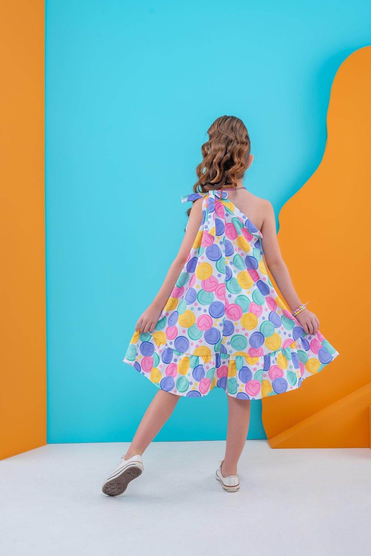 Single Strap Dress for Girls, Ages 4-6 – Elegant and Comfortable, Perfect for Any Occasion - Rainbow Kids Colors