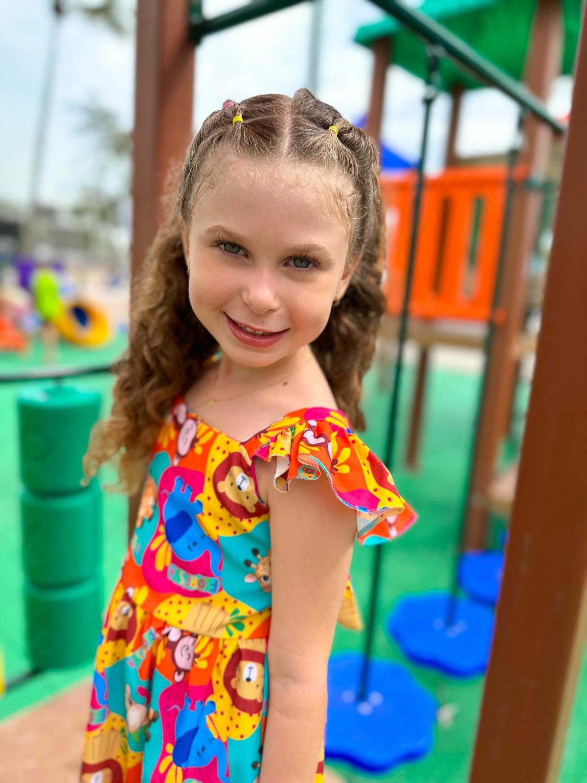 Jungle Animal Dress for Girls, Ages 2-4 – Fun and Comfortable, Perfect for Any Occasion - Rainbow Kids Colors