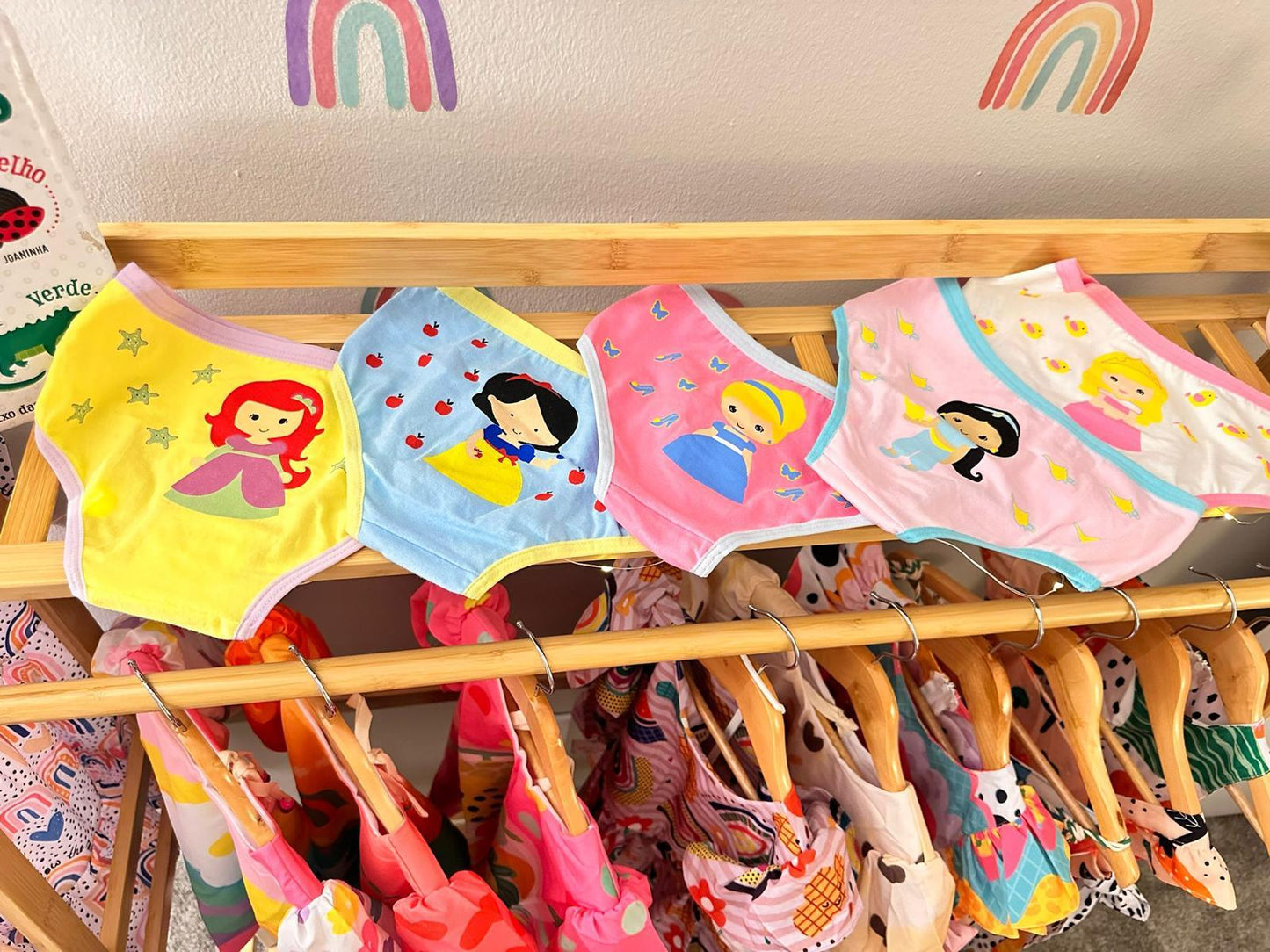 Set of 5 - Princess Panties - Rainbow Kids Colors