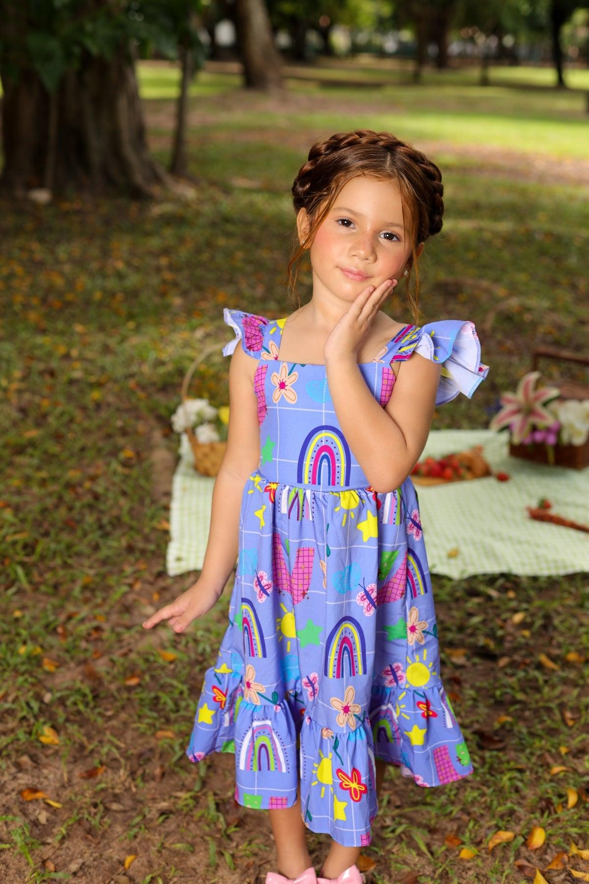 purple rainbow dress Sweet Society Pastel Rainbow Organza Tiered Dress